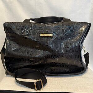 Juicy Couture  (Authentic) World Play Weekender bag; Black patent; Gold accents